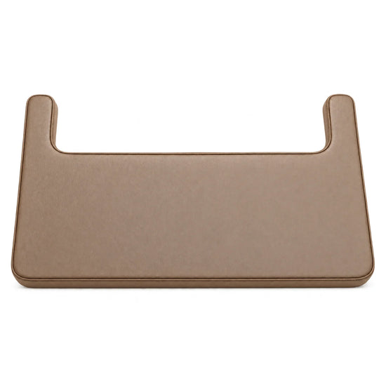 A brown Pilates reformer platform extender, shown on a plain white background.