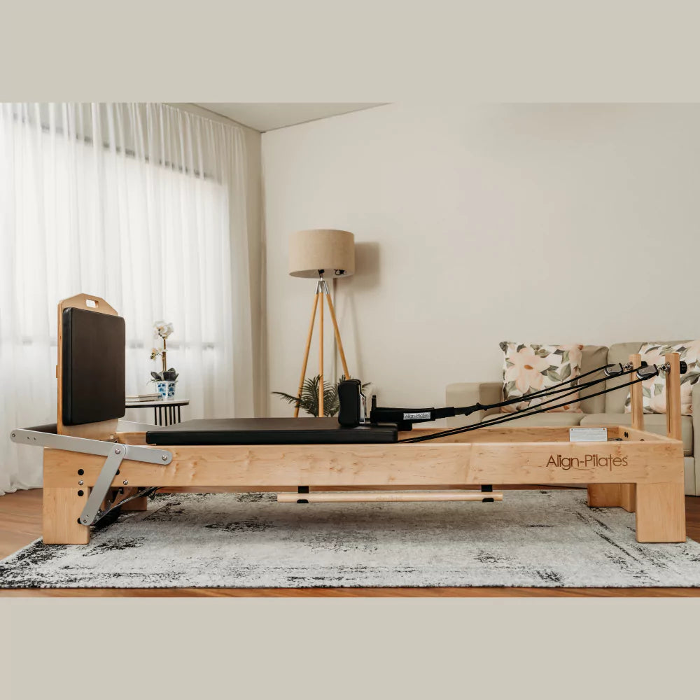 Align Pilates M8 Pro Maple Wood Reformer and Sitting Box Bundle